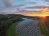 Solarpark bei Sonnenuntergang