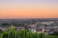 Skyline Bensheim bei Sonnenuntergang